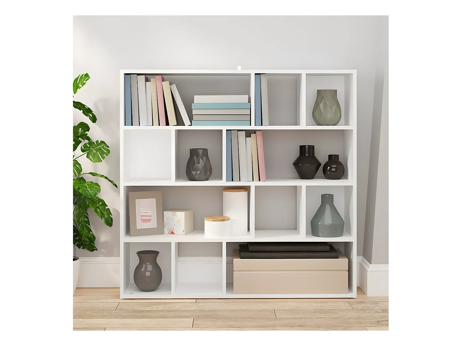 Biblioteca Estantería de libros/divisor de espacios blanco 105x24x102 cm ES17116