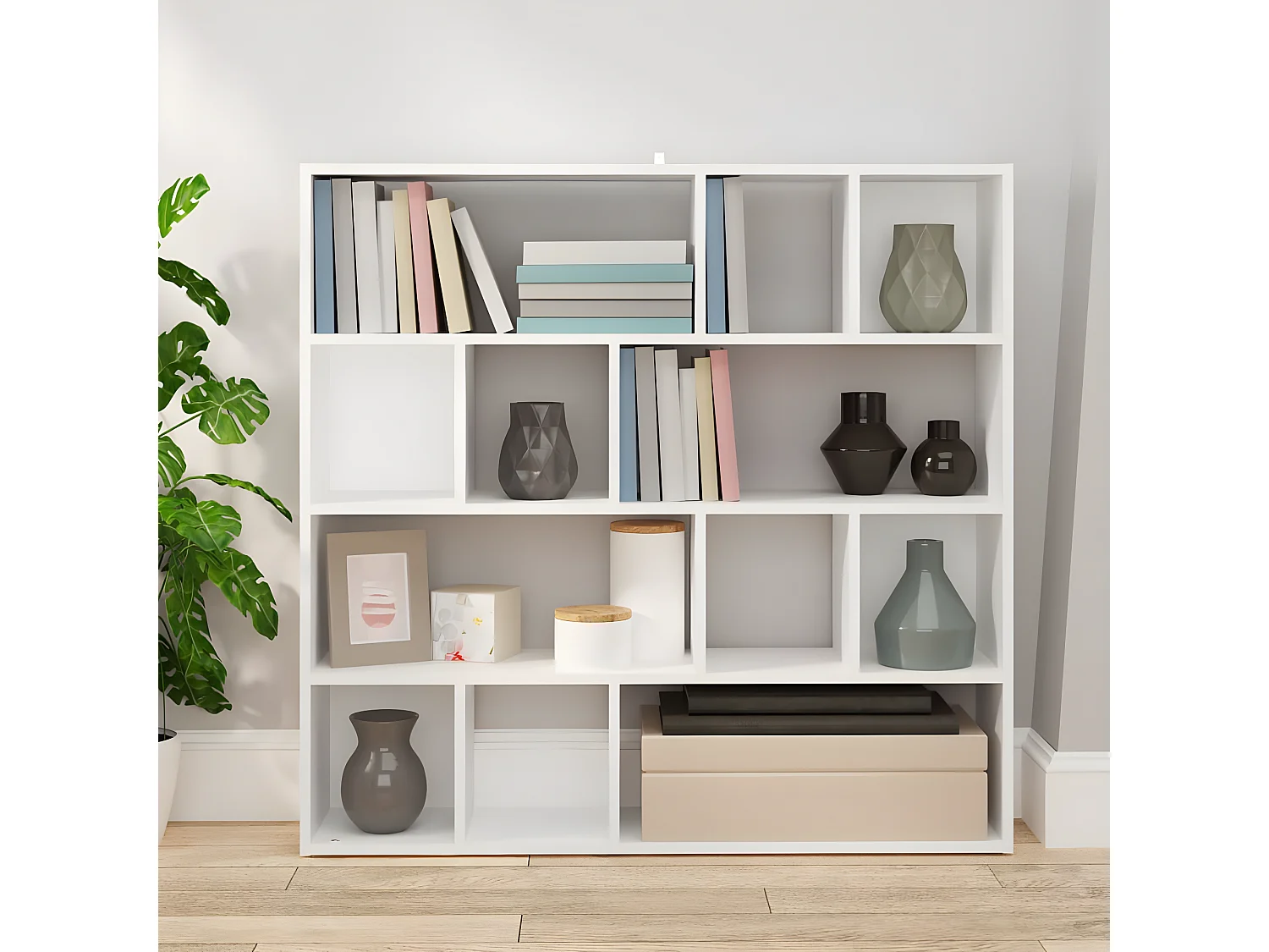 Bücherregal/Bücherschrank,Raumteiler Weiß 105x24x102 cm -gkd164606