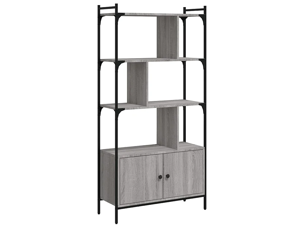 Estante c/ portas 76,5x30x154,5 cm deriv. madeira cinza sonoma PT390414