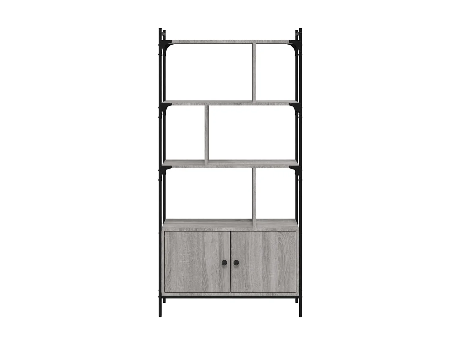 Estante c/ portas 76,5x30x154,5 cm deriv. madeira cinza sonoma PT390414