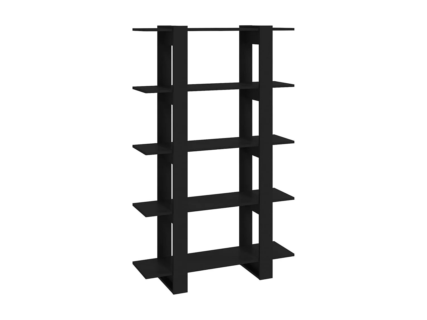 Bibliothèque-Séparateur de pièce Noir 100x30x160 cm OFR91264 BonneVie Meuble