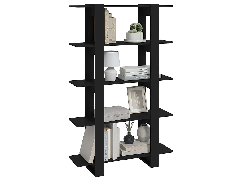 Bibliothèque-Séparateur de pièce Noir 100x30x160 cm OFR91264 BonneVie Meuble
