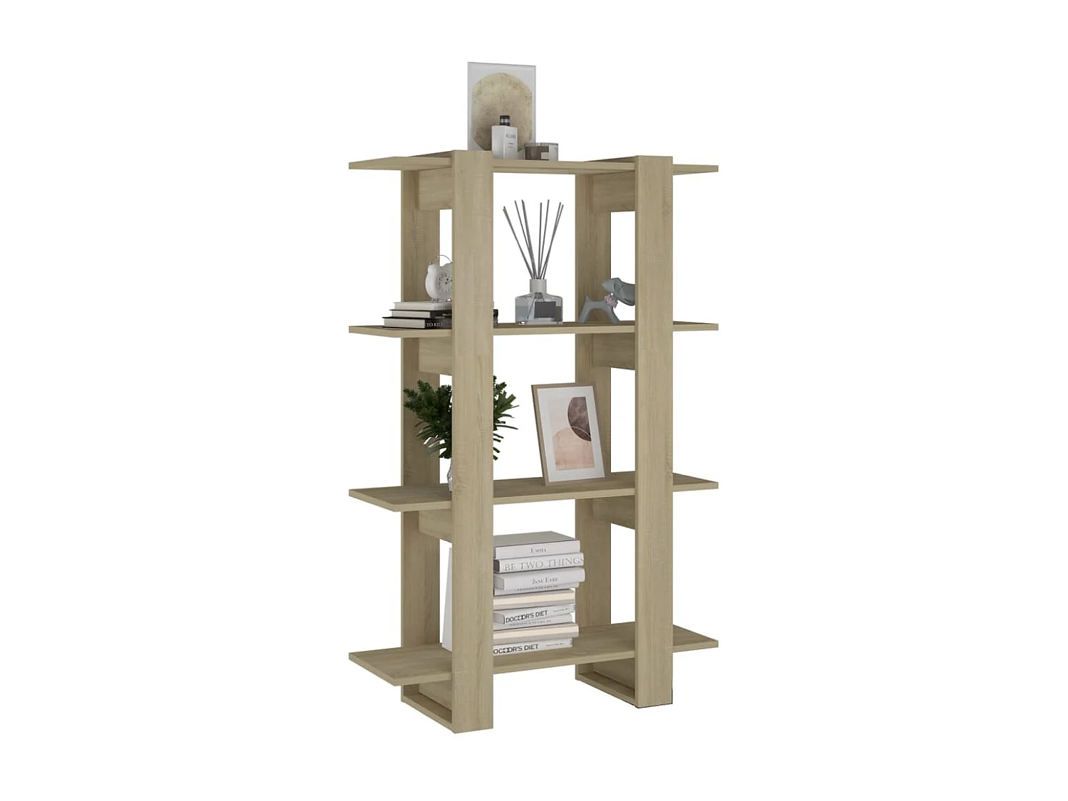 Bücherregal/Bücherschrank,Raumteiler Sonoma-Eiche 80x30x123,5 cm -gkd701857