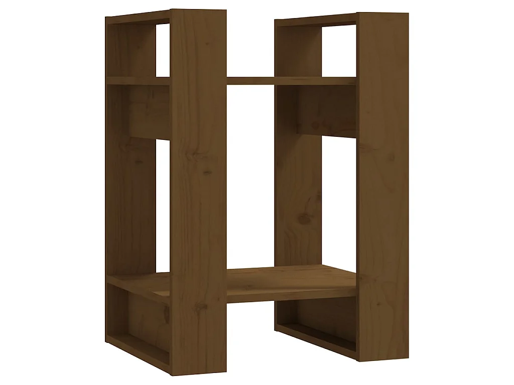 Bibliothèque Marron miel 41x35x57 cm Pin solide OFR75146 BonneVie Meuble