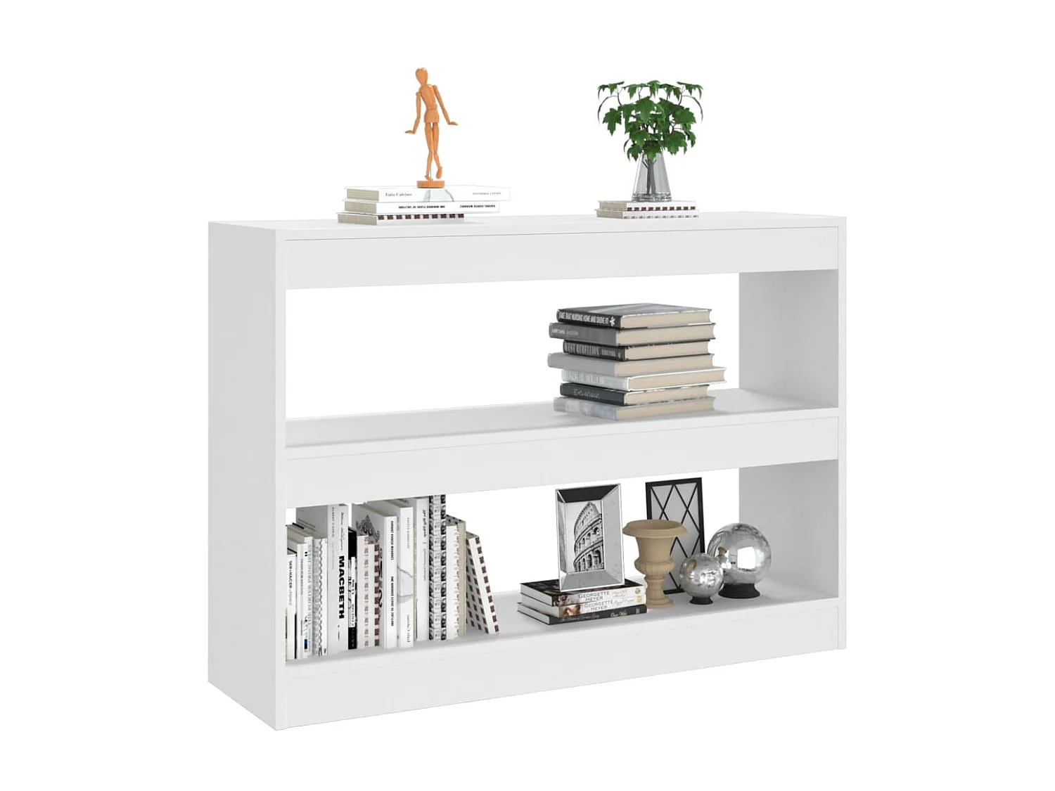 Boekenkast/kamerscherm 100x30x72 cm wit NL681240