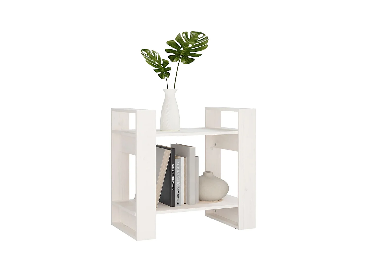 Bücherregal/Bücherschrank,Raumteiler Weiß 60x35x57 cm Massivholz Kiefer -gkd319920