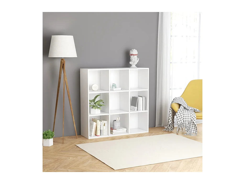 Bibliothèque Blanc 98x30x98 cm Aggloméré OFR23372 BonneVie Meuble