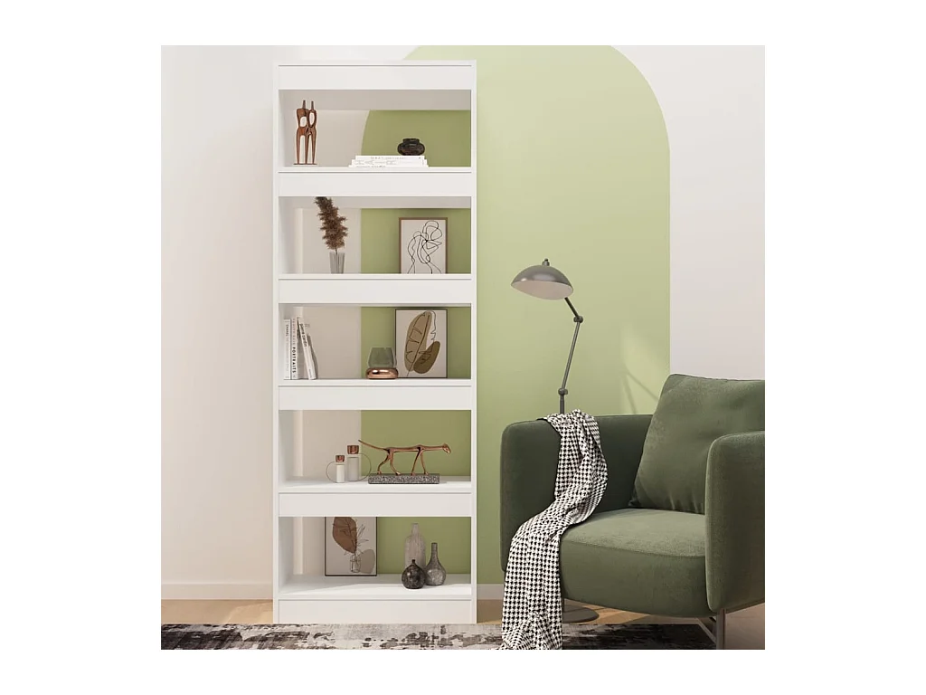 Bücherregal/Bücherschrank,Raumteiler Weiß 60x30x166 cm Holzwerkstoff -gkd82486