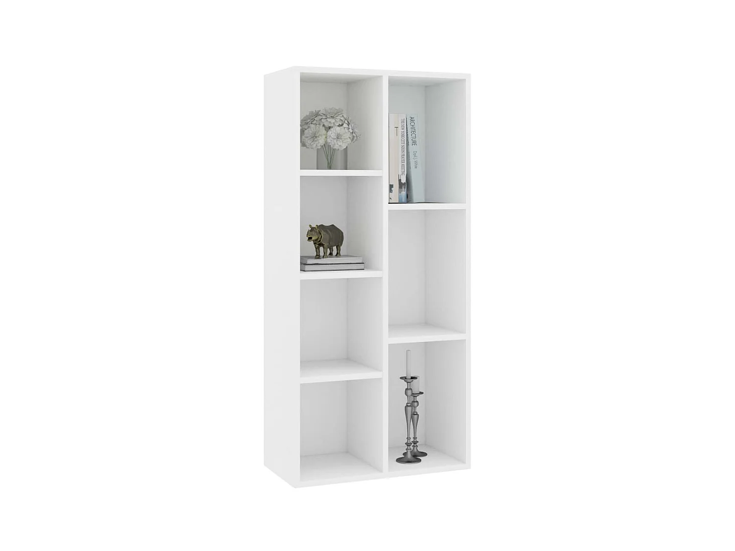 Biblioteca Estantería librería madera contrachapada blanco 50x25x106 cm ES94704