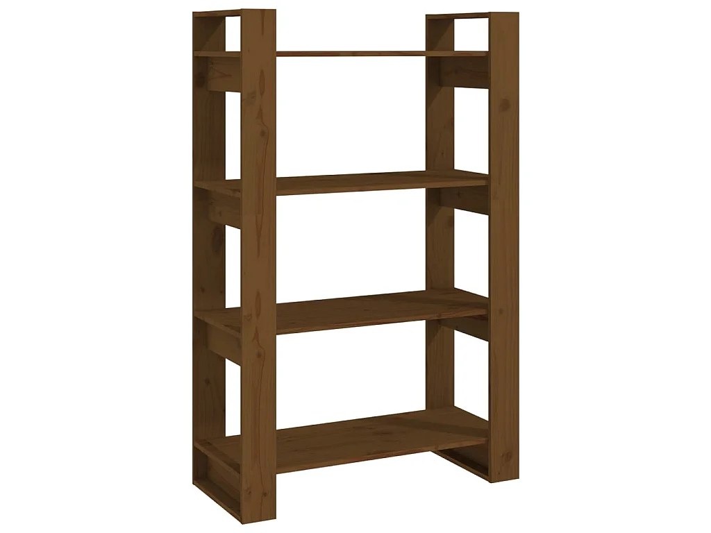 Bibliothèque Marron miel 80x35x125 cm Bois massif OFR31552 BonneVie Meuble