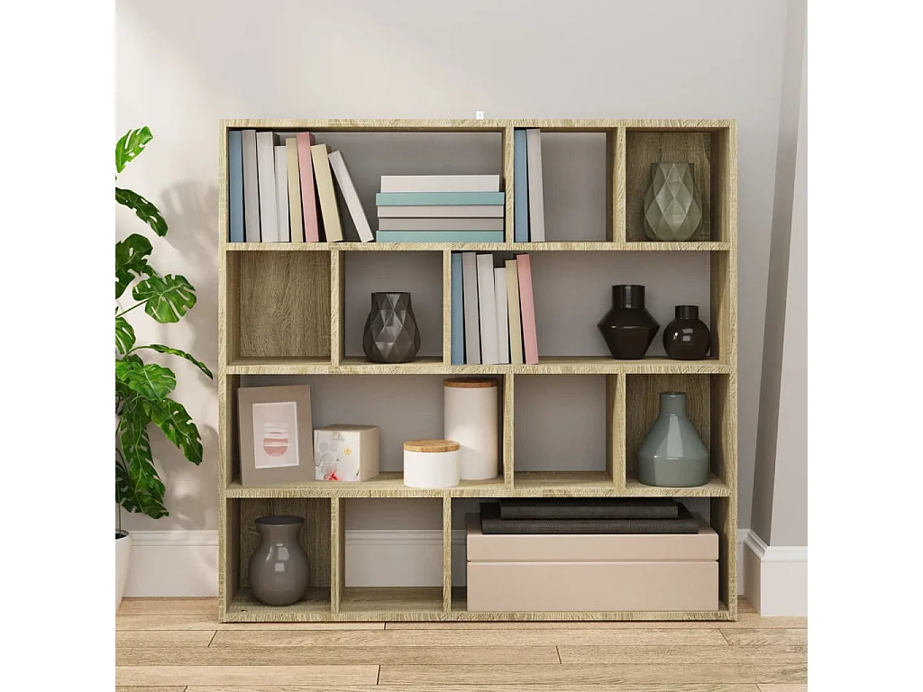 Bibliothèque-Séparateur de pièce Chêne Sonoma 105x24x102 cm OFR94971 BonneVie Meuble