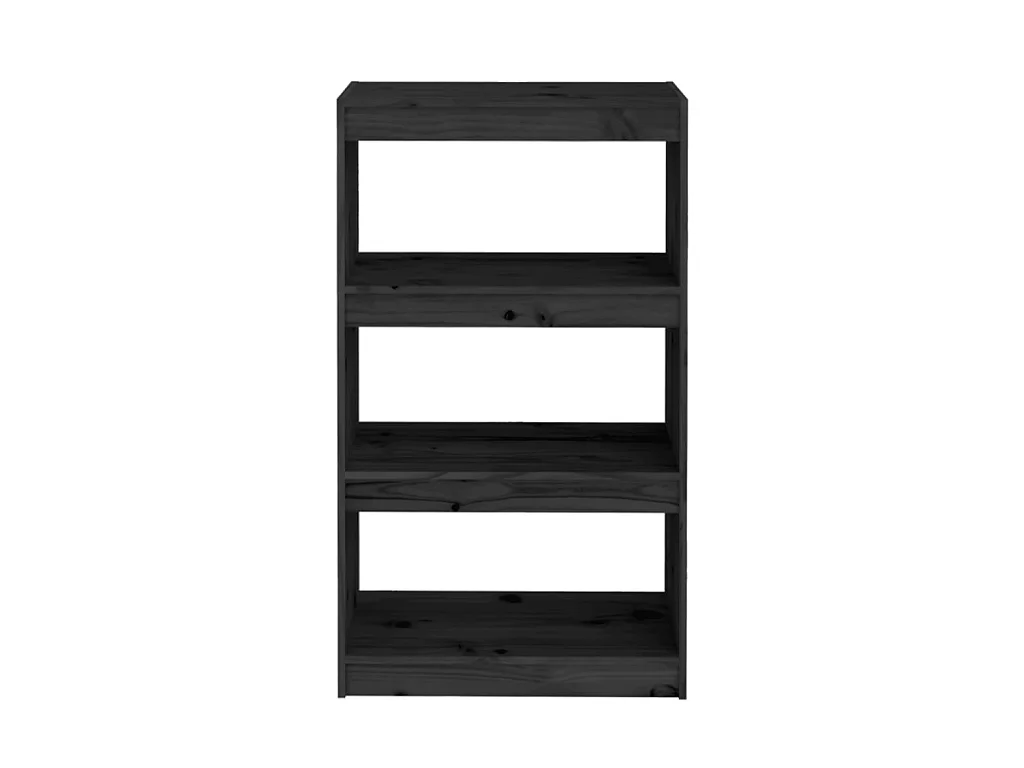Bücherregal/Bücherschrank,Raumteiler Schwarz 60x30x103,5 cm Massivholz Kiefer -gkd18566