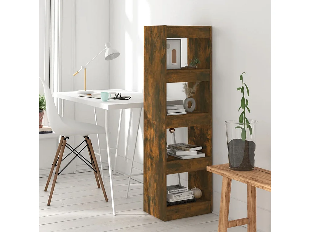 Bücherregal/Bücherschrank,Raumteiler Räuchereiche 40x30x135 cm -gkd191423