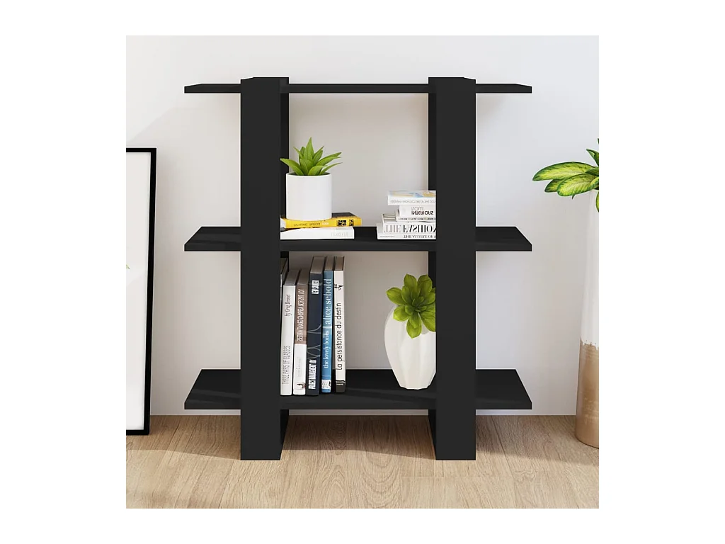 Bücherregal/Bücherschrank,Raumteiler Schwarz 80x30x87 cm -gkd499590
