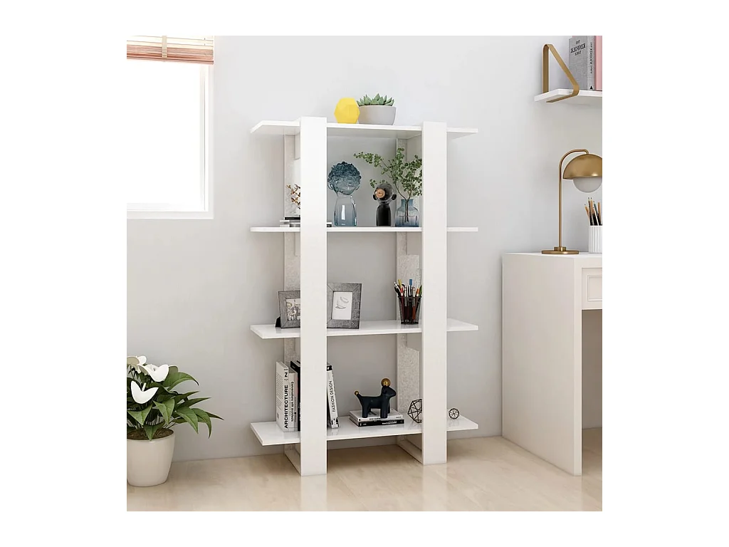 Bücherregal/Bücherschrank,Raumteiler Weiß 80x30x123,5 cm -gkd743142
