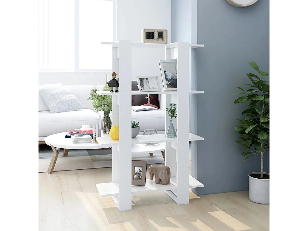 Bücherregal/Bücherschrank,Raumteiler Weiß 80x30x123,5 cm -gkd743142