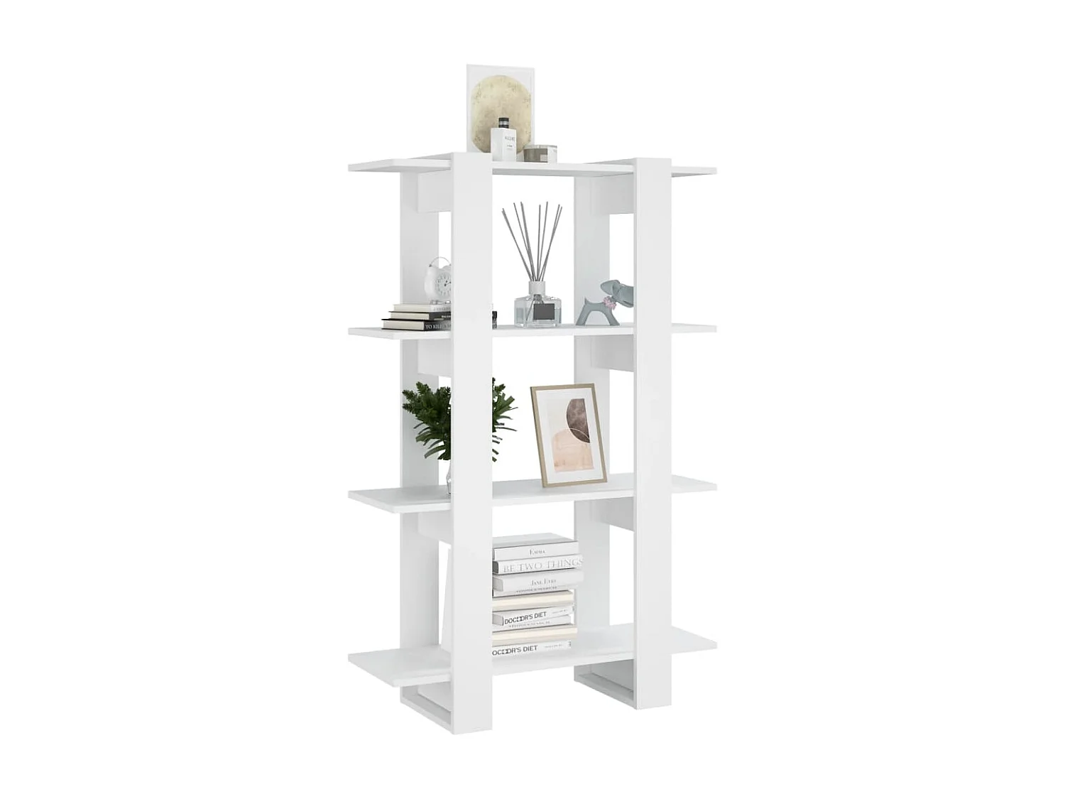 Bücherregal/Bücherschrank,Raumteiler Weiß 80x30x123,5 cm -gkd743142