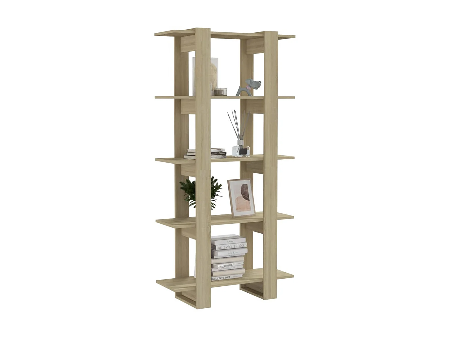 Bibliothèque-Séparateur de pièce Chêne sonoma 80x30x160 cm OFR96561 BonneVie Meuble