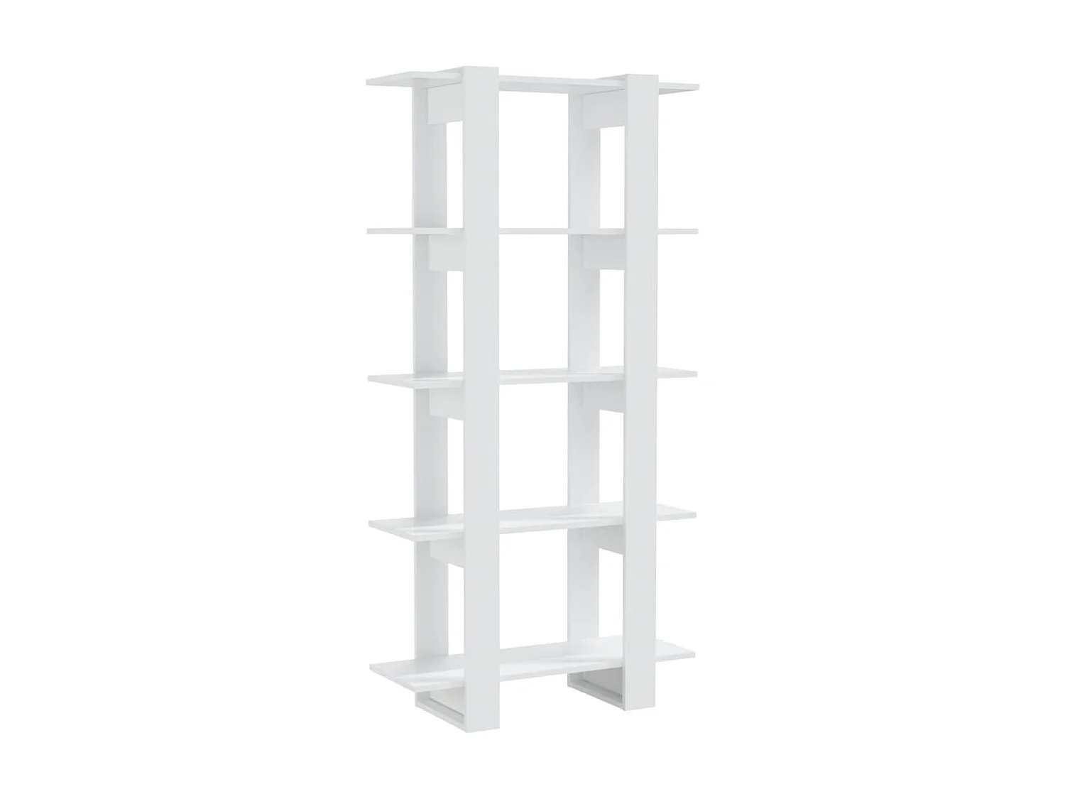 Biblioteca Estantería - divisor de espacios blanco brillo 80x30x160 cm ES65001