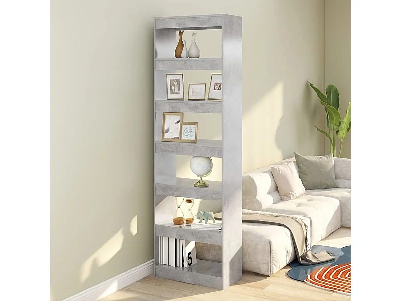 Bücherregal/Bücherschrank,Raumteiler Betongrau 60x30x198 cm -gkd52530