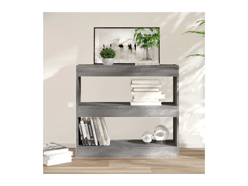 Bibliothèque-Séparateur de pièce Sonoma gris 80x30x72 cm OFR13697 BonneVie Meuble
