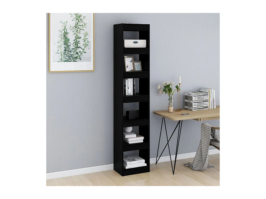 Bücherregal/Bücherschrank,Raumteiler Schwarz 40x30x198 cm -gkd204010