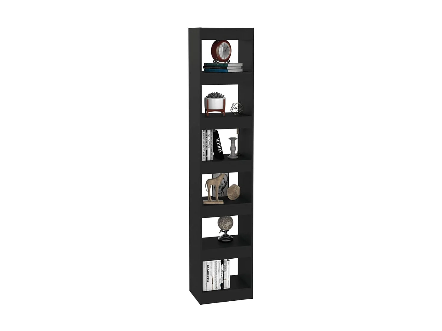 Bücherregal/Bücherschrank,Raumteiler Schwarz 40x30x198 cm -gkd204010