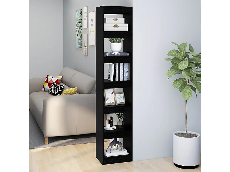 Bücherregal/Bücherschrank,Raumteiler Schwarz 40x30x198 cm -gkd204010