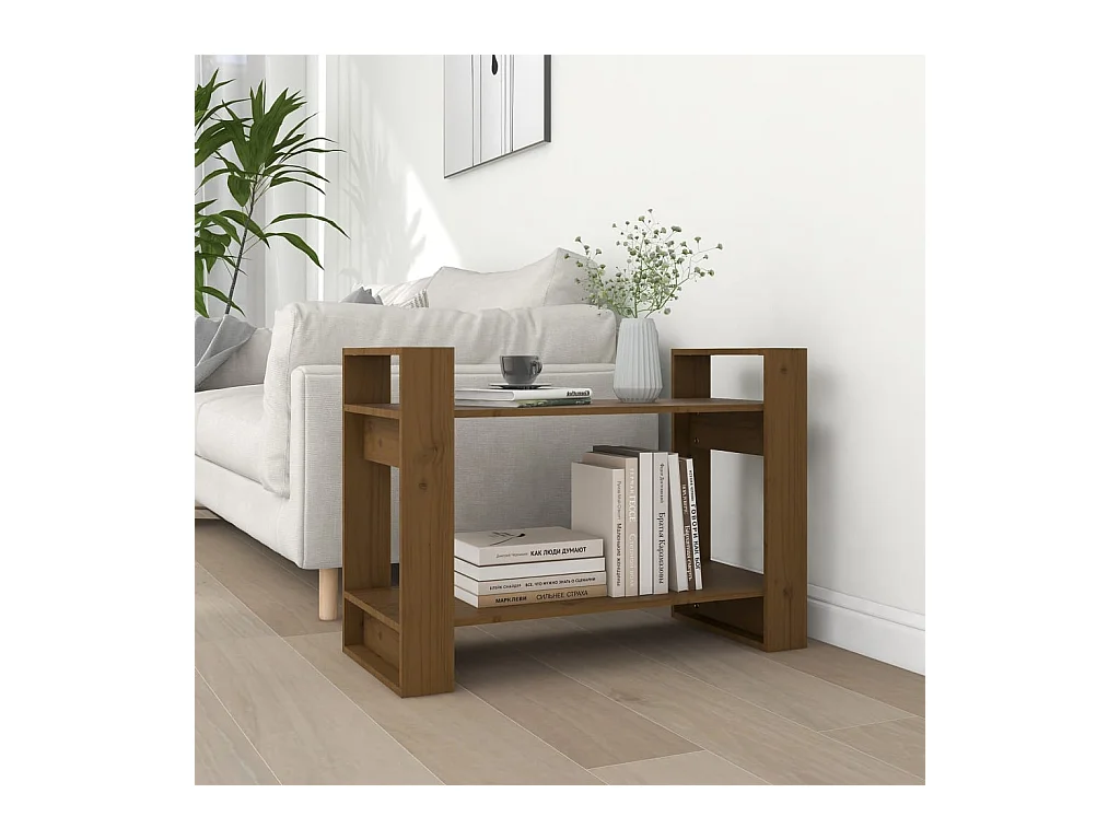 Bibliothèque Marron miel 80x35x56,5 cm Pin solide OFR97207 BonneVie Meuble