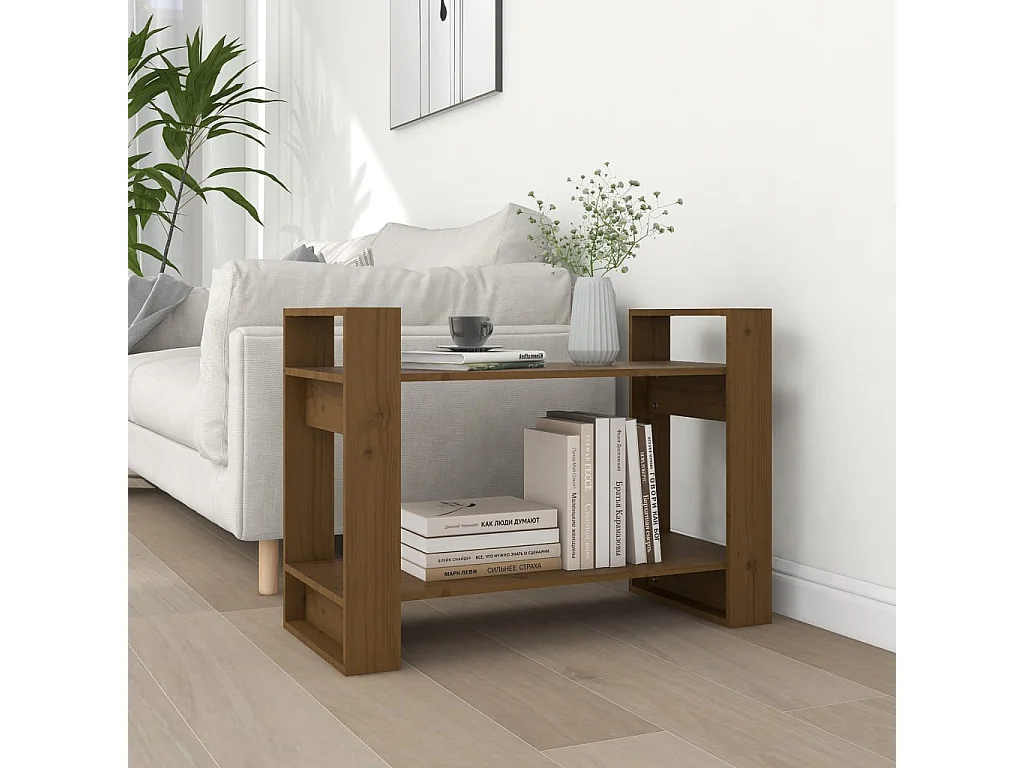Bibliothèque Marron miel 80x35x56,5 cm Pin solide OFR97207 BonneVie Meuble