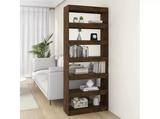 Kauf Unique Bücherregal/Bücherschrank,Raumteiler Räuchereiche 80x30x198 cm Holzwerkstoff -gkd750522