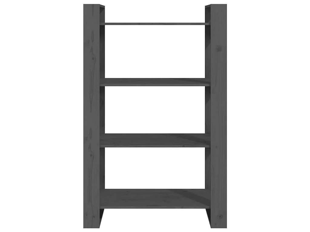Bücherregal/Bücherschrank,Raumteiler Grau 80x35x125 cm Massivholz Kiefer -gkd934942