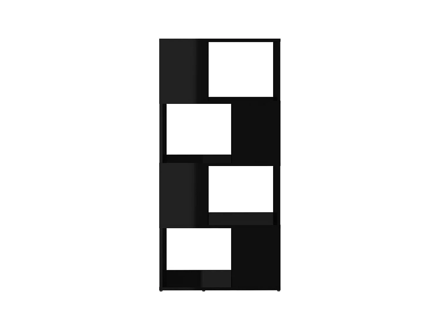 Bücherregal Raumteiler,Bücherschrank Hochglanz-Schwarz 60x24x124,5 cm -gkd519730