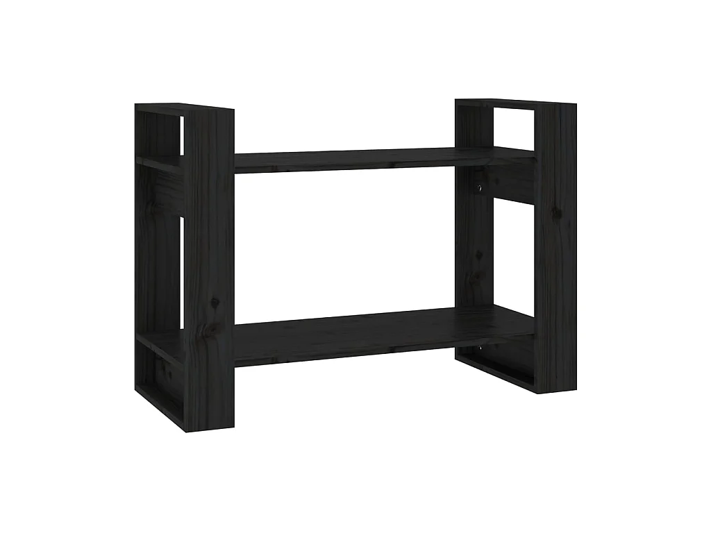 Bücherregal/Bücherschrank,Raumteiler Schwarz 80x35x56,5 cm Massivholz Kiefer -gkd243610