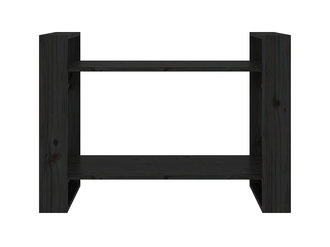 Bücherregal/Bücherschrank,Raumteiler Schwarz 80x35x56,5 cm Massivholz Kiefer -gkd243610