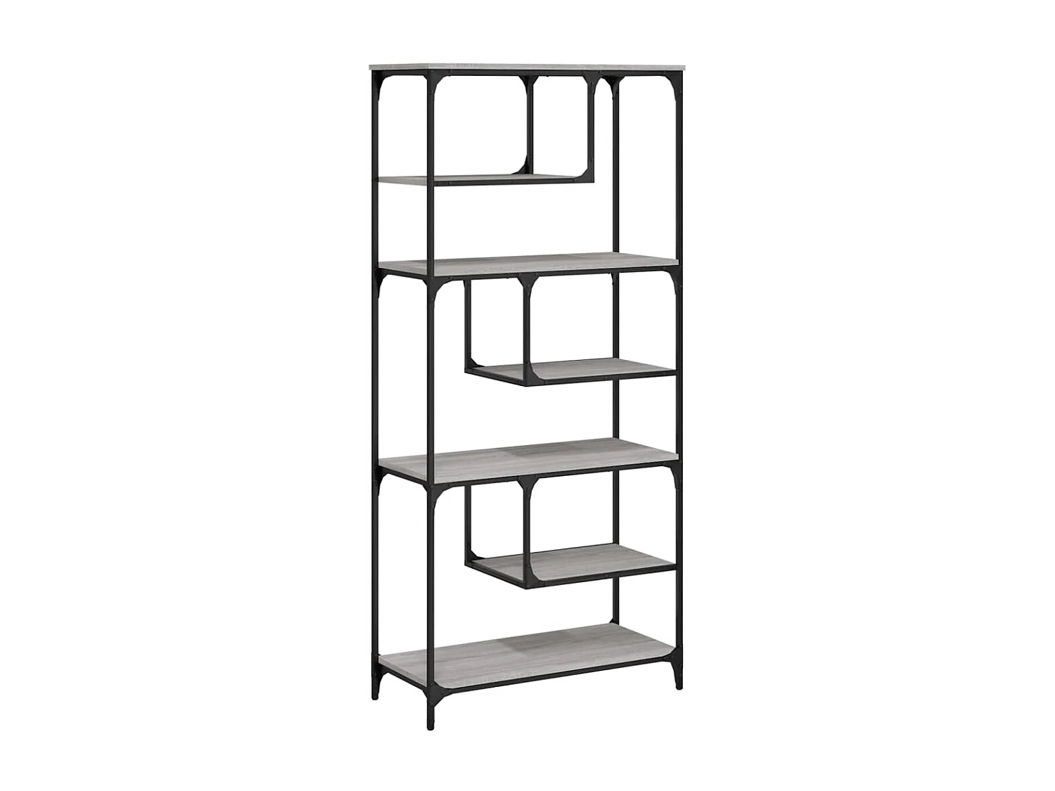 Bibliothèque sonoma gris 81x36x176 cm bois d'ingénierie OFR11319 BonneVie Meuble