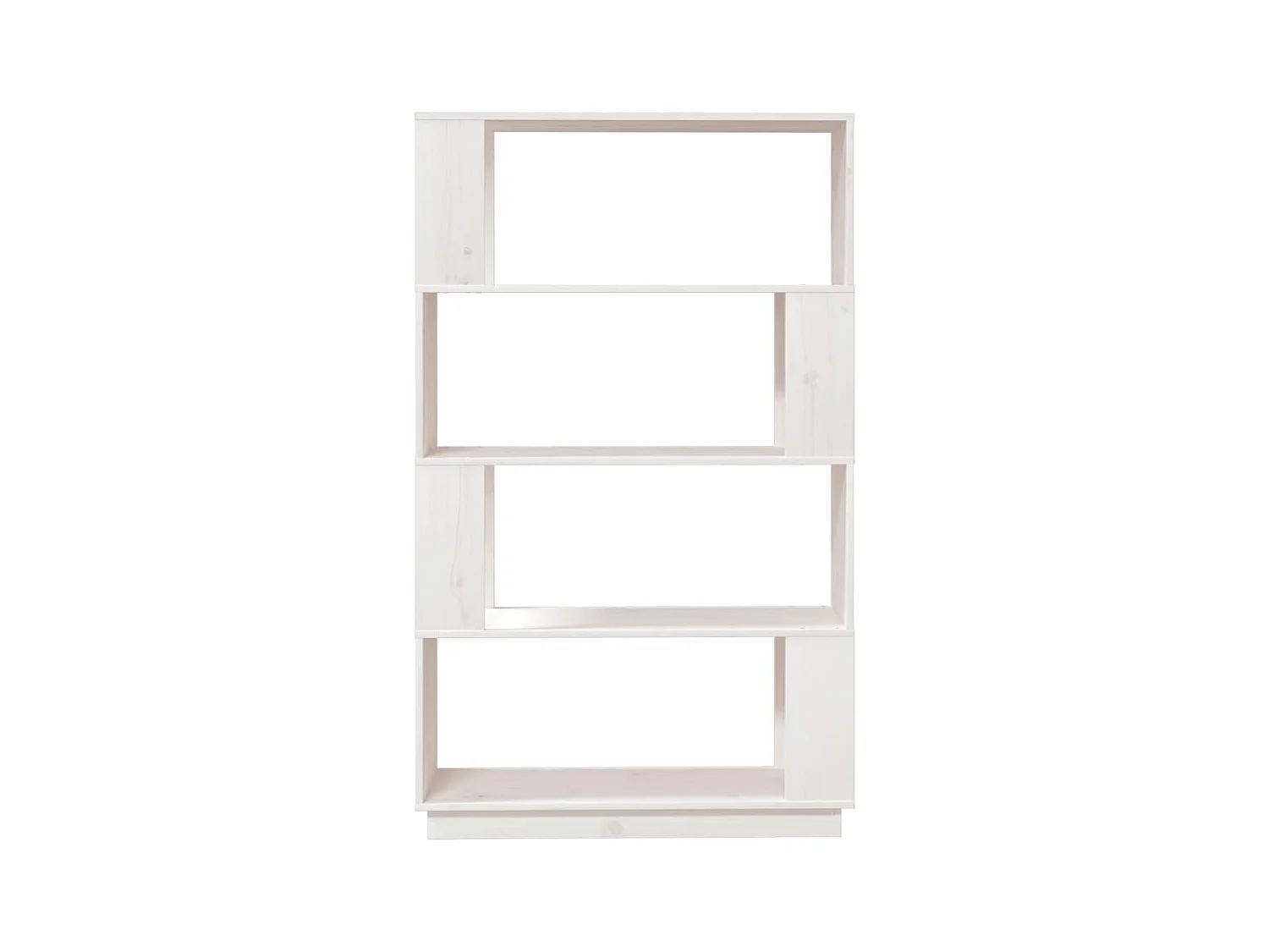 Bücherregal/Bücherschrank,Raumteiler Weiß 80x25x132 cm Massivholz Kiefer -gkd763938