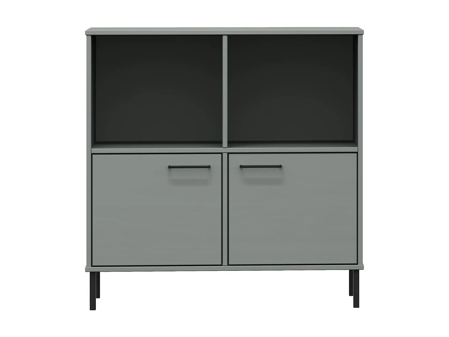 Estante c/ pernas metal 90x35x90,5 cm madeira maciça OSLO cinza PT952917