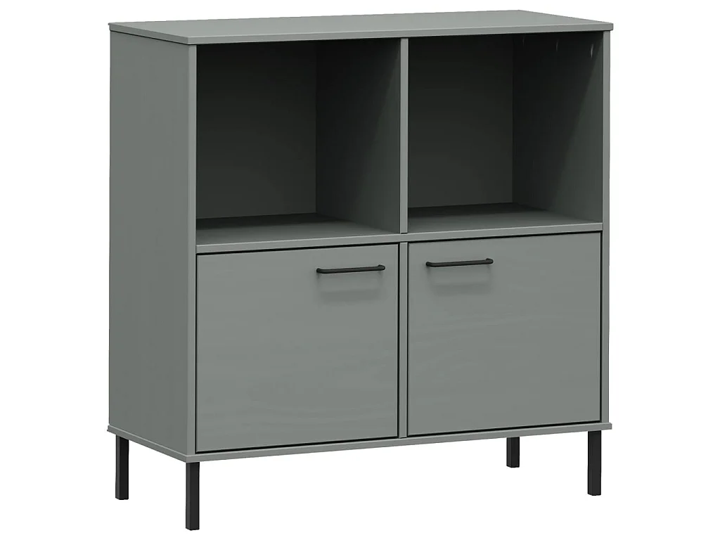 Bibliothèque avec pieds en métal Gris 90x35x90,5 cm Bois OSLO OFR40869 BonneVie Meuble