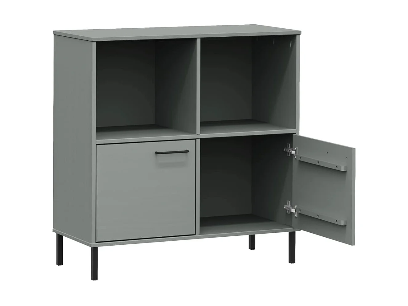 Bibliothèque avec pieds en métal Gris 90x35x90,5 cm Bois OSLO OFR40869 BonneVie Meuble