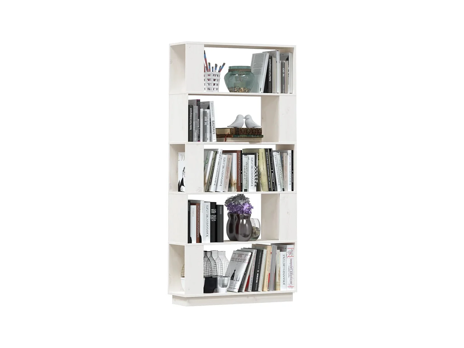 Bücherregal/Bücherschrank,Raumteiler Weiß 80x25x163,5 cm Massivholz Kiefer -gkd438066
