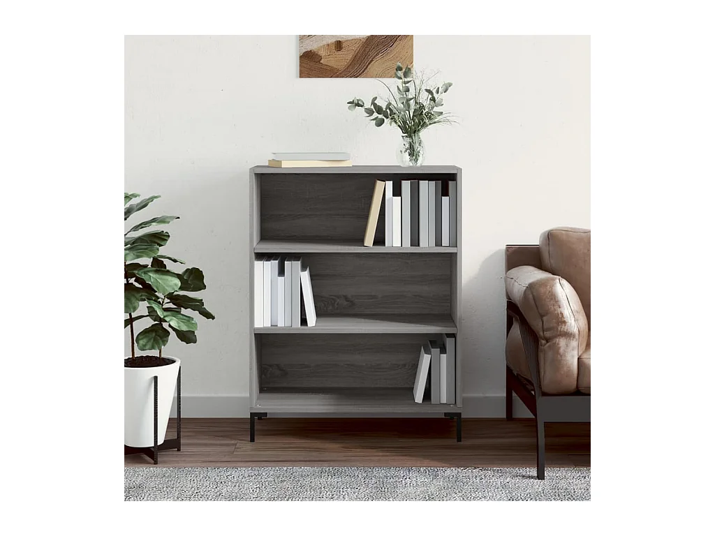Bibliothèque sonoma gris 69,5x32,5x90 cm bois d'ingénierie OFR94534 BonneVie Meuble