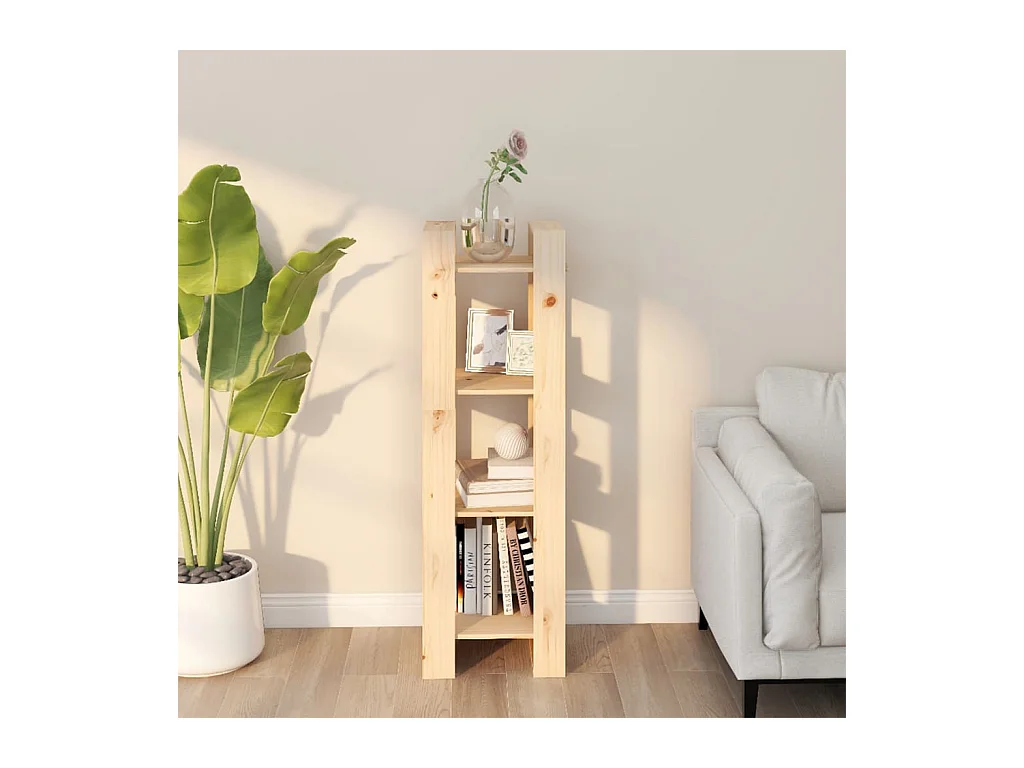 Bibliothèque-Séparateur de pièce 41x35x125 cm Pin massif OFR67533 BonneVie Meuble