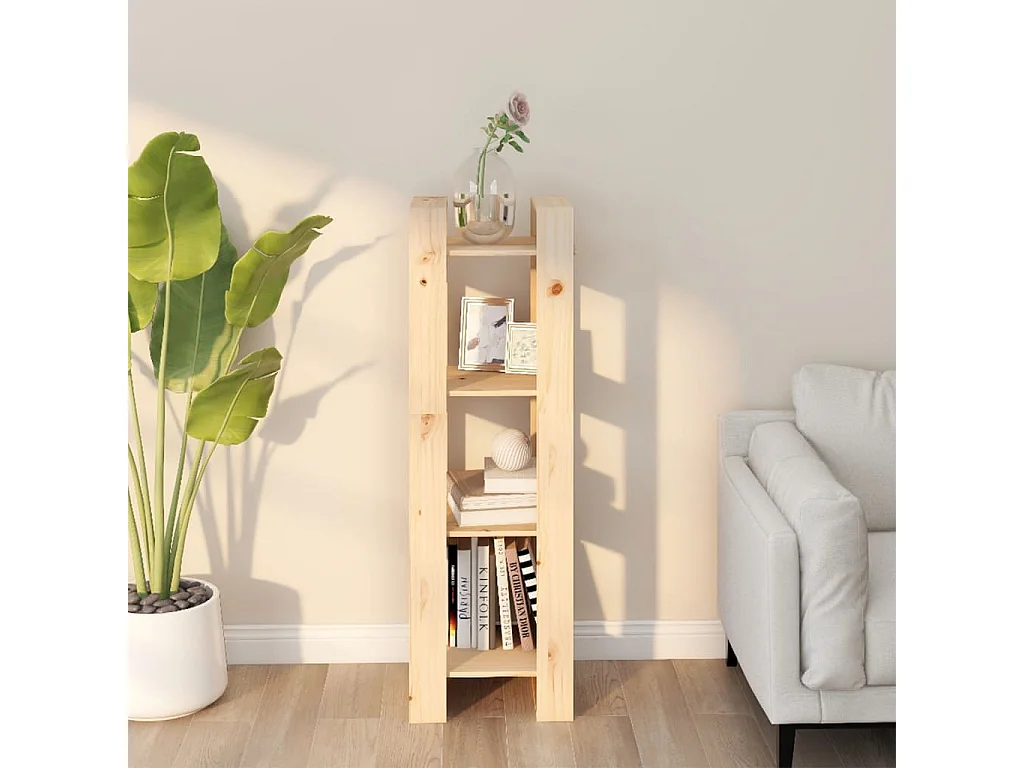 Bibliothèque-Séparateur de pièce 41x35x125 cm Pin massif OFR67533 BonneVie Meuble