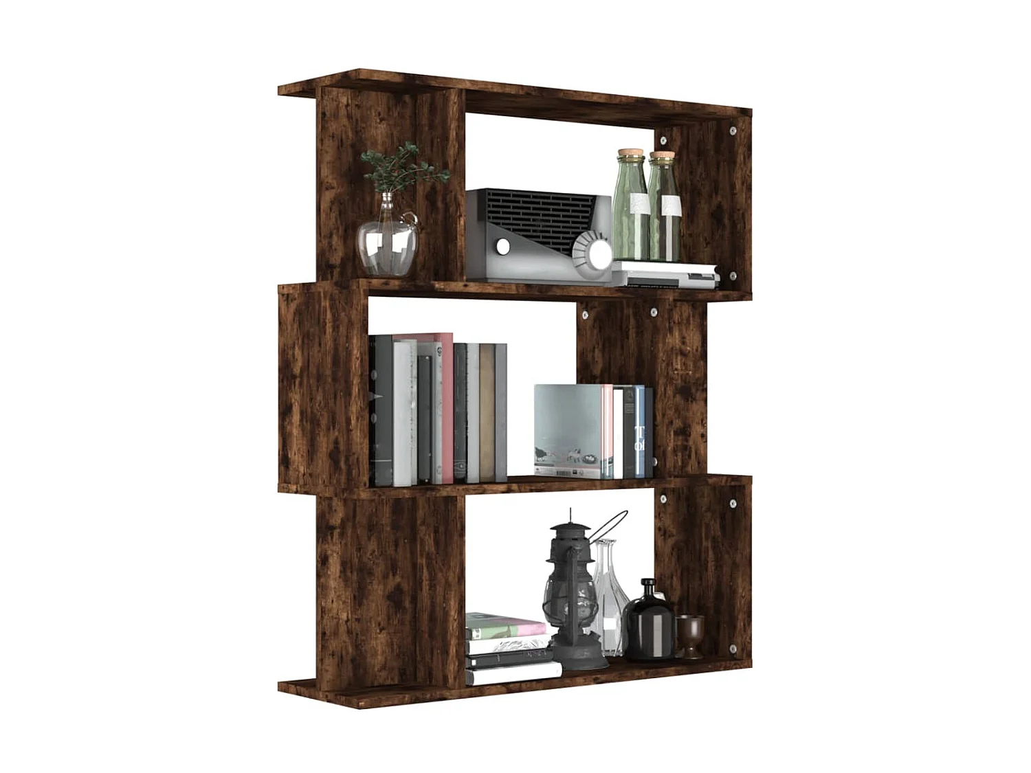 Bibliothèque Chêne fumé 80x24x96 cm Bois d'ingénierie OFR21894 BonneVie Meuble