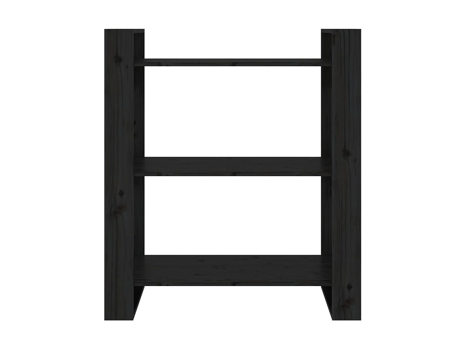 Bibliothèque-Séparateur de pièce Noir 80x35x91 cm Pin solide OFR86816 BonneVie Meuble