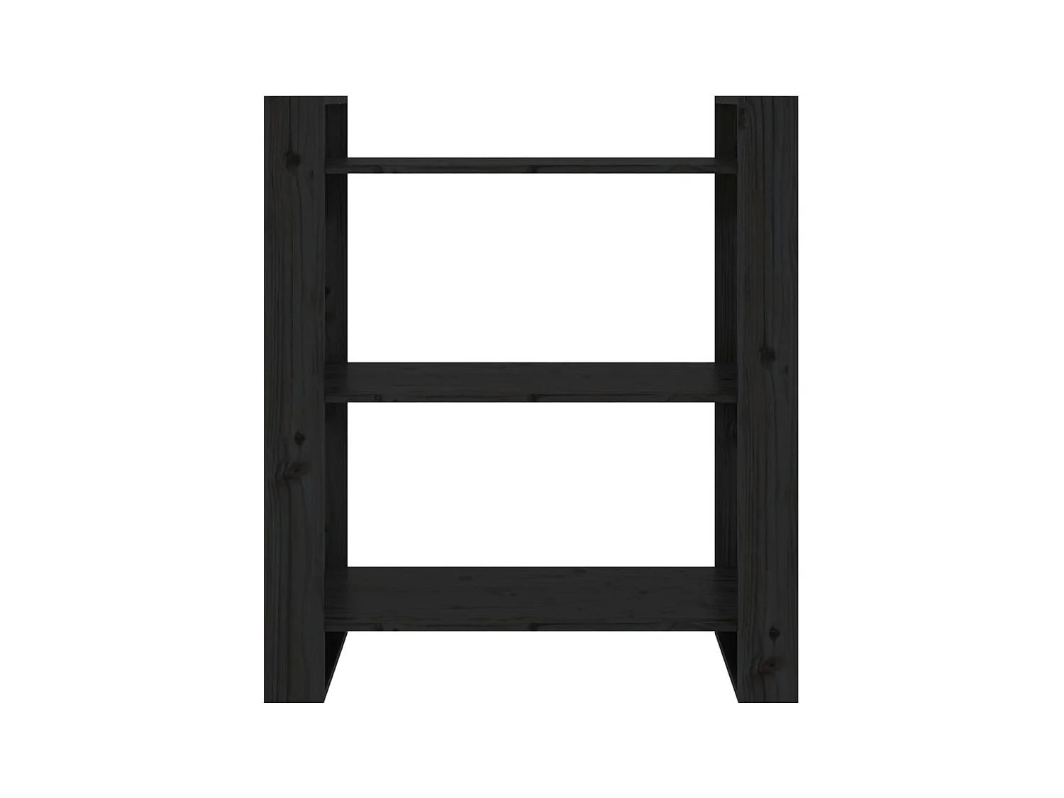 Bücherregal/Bücherschrank,Raumteiler Schwarz 80x35x91 cm Massivholz Kiefer -gkd309613