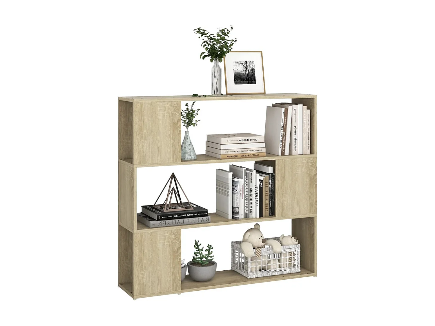 Bücherregal Raumteiler,Bücherschrank Sonoma-Eiche 100x24x94 cm -gkd956551
