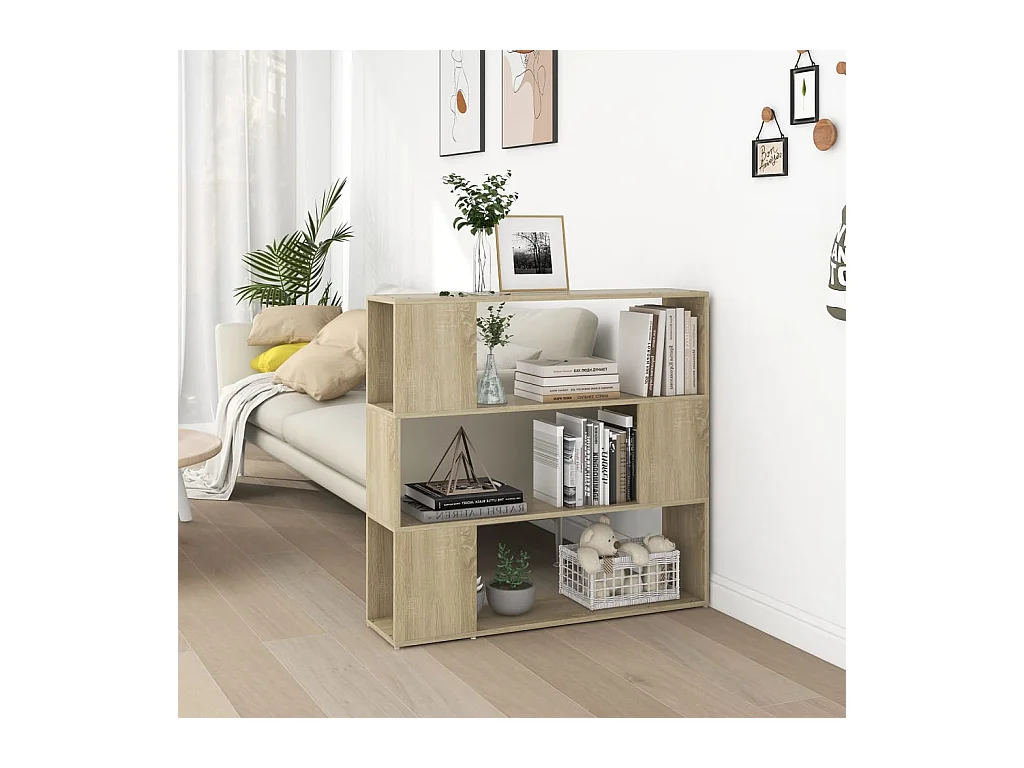 Bibliothèque | Étagère de Rangement | Séparateur de pièce Chêne sonoma 100x24x94 cm BonneVie Meuble KOO24434