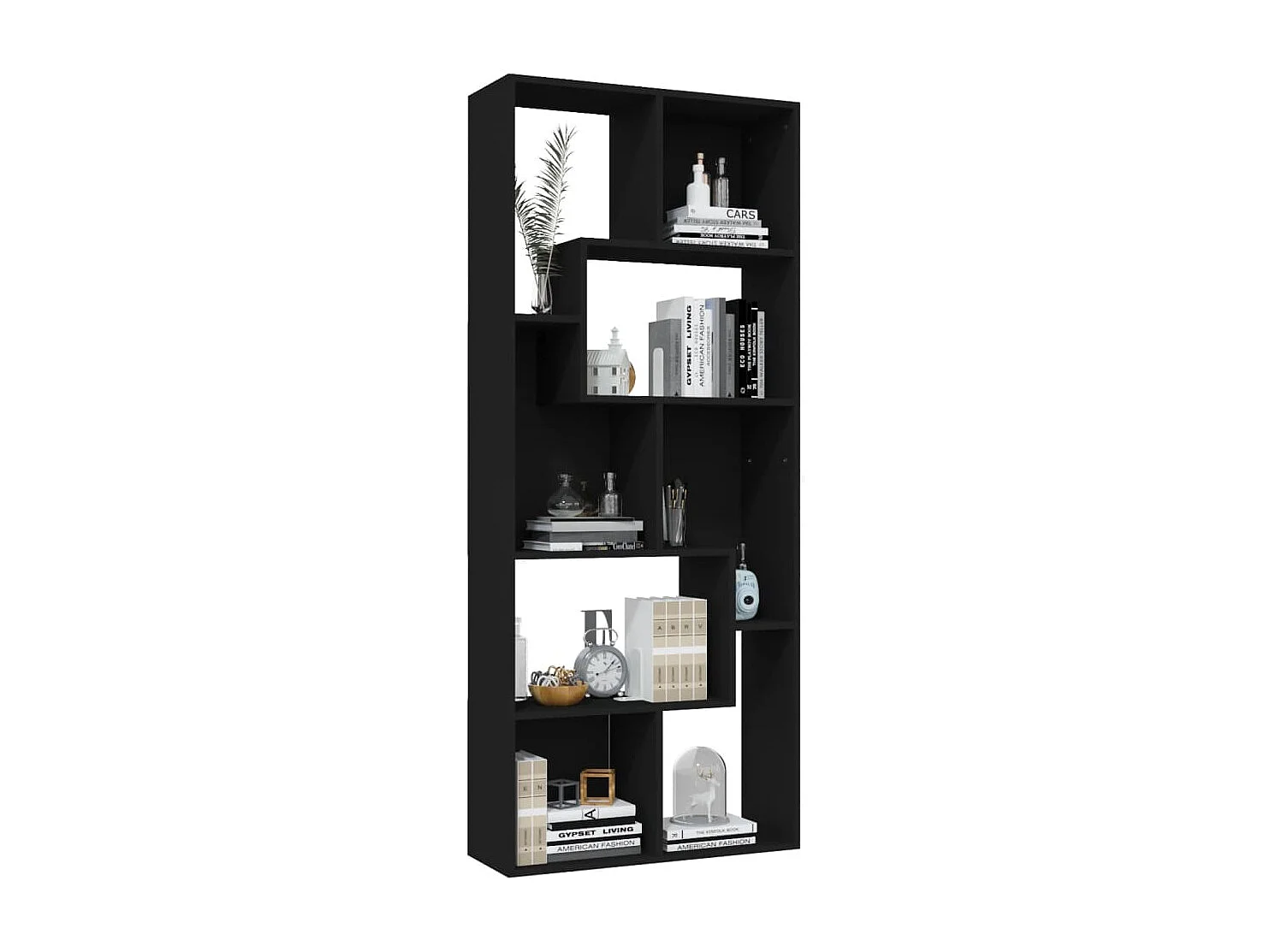 Biblioteca Estantería librería madera contrachapada negro 67x24x161 cm ES93313